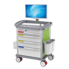 Hospital ABS Plastic Computer Monitor Medical Workstation Trolley